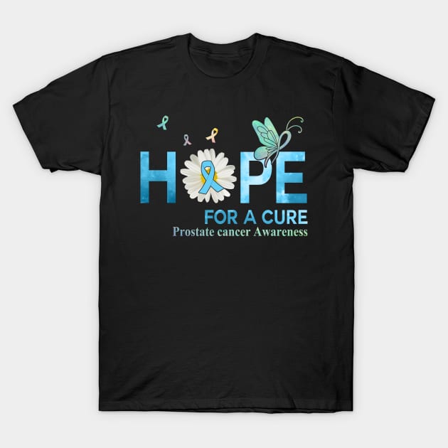 Hope For A Cure  Butterfly Flower  Prostate cancer T-Shirt by HomerNewbergereq